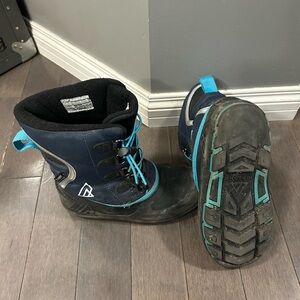 Kids Waterproof Ripzone Snow Boots - Black and Blue